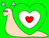 Disegno Lumachina cuore  pitturato su lavinia gemma 