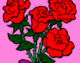 Disegno Mazzo di rose  pitturato su Ottavia