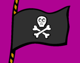 Disegno Bandiera dei pirati pitturato su ILARIA