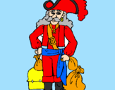 Disegno Pirata con il bottino  pitturato su Giuseppe