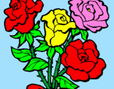 Disegno Mazzo di rose  pitturato su jenny