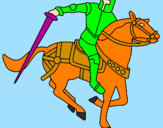 Disegno Cavaliere a cavallo IV pitturato su luigi