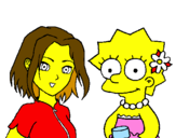 Disegno Sakura e Lisa pitturato su MARTINA