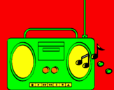 Disegno Radio cassette 2 pitturato su giovanna