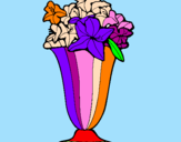 Disegno Vaso di fiori pitturato su Giulia