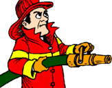 Disegno Pompiere  pitturato su matteo17 13