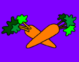 Disegno carote  pitturato su ale