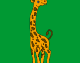 Disegno Giraffa  pitturato su fabio