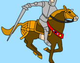 Disegno Cavaliere a cavallo IV pitturato su ercules