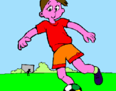 Disegno Giocare a calcio pitturato su Xavi