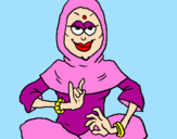 Disegno Principessa musulmana  pitturato su catemilla