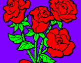 Disegno Mazzo di rose  pitturato su Matteo e Nathan