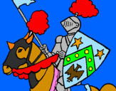 Disegno Cavaliere a cavallo pitturato su alessandro