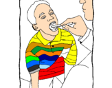 Disegno Ispezione della gola pitturato su Raffaele Ali