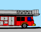 Disegno Camion dei pompieri con la scala pitturato su FILIPPO