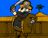 Disegno Pirata a bordo  pitturato su Elia