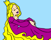 Disegno Principessa rilassata  pitturato su CHIARA   PRINCIPESSE