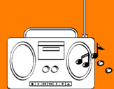 Disegno Radio cassette 2 pitturato su nico