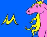 Disegno Unicorno  pitturato su NANCY