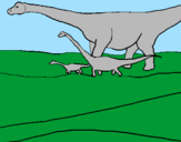 Disegno Famiglia di Brachiosauri  pitturato su turtwig