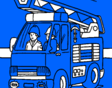 Disegno Camion dei Pompieri  pitturato su samuele
