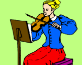 Disegno Dama violinista  pitturato su Elisa  