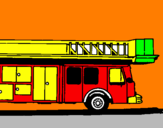 Disegno Camion dei pompieri con la scala pitturato su paoloalberto