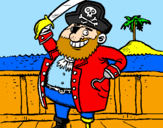 Disegno Pirata a bordo  pitturato su gaia