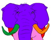 Disegno Elefante africano pitturato su clelia