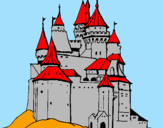 Disegno Castello medievale  pitturato su DOMENICO GUERRA