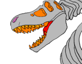 Disegno Scheletro di Tyrannosaurus rex pitturato su corrad0 e noemi