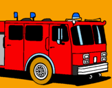 Disegno Camion dei pompieri pitturato su cecilia cravedi