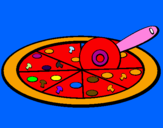 Disegno Pizza pitturato su SARA P  iyityitoiuytyutrt
