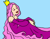 Disegno Principessa rilassata  pitturato su NANCY