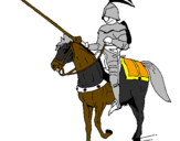 Disegno Cavallerizzo a cavallo  pitturato su LUIGI D