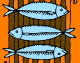 Disegno Pesce pitturato su LEONARDO