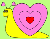 Disegno Lumachina cuore  pitturato su marialuisa