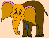 Disegno Elefante felice  pitturato su albero di Martina 7