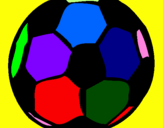 Disegno Pallone da calcio pitturato su Lui Gio