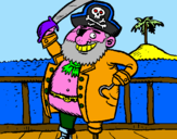 Disegno Pirata a bordo  pitturato su jacopo