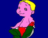 Disegno Bebè II pitturato su emma giovanna