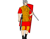 Disegno Soldato romano  pitturato su francesca