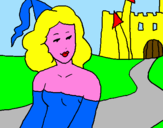 Disegno Principessa e castello  pitturato su nicole  colangelo