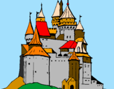 Disegno Castello medievale  pitturato su anto