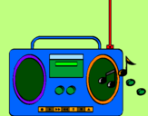 Disegno Radio cassette 2 pitturato su marilu