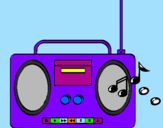Disegno Radio cassette 2 pitturato su zaira
