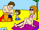 Disegno Vacanza in famiglia pitturato su jennifer