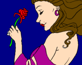 Disegno Principessa con una rosa pitturato su stella zats zuccotti