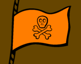 Disegno Bandiera dei pirati pitturato su sam