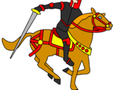 Disegno Cavaliere a cavallo IV pitturato su giacomo